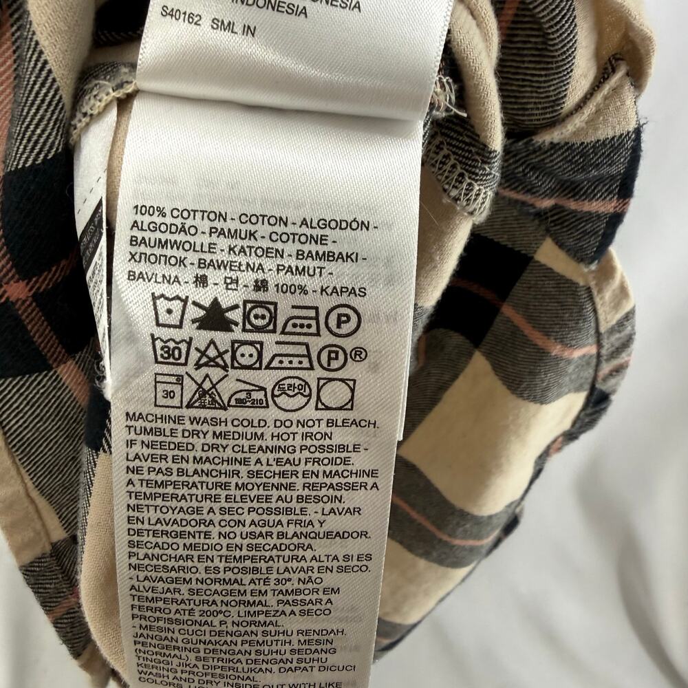 Levi’s Plaid Flannel Women’s XL Tan Black Pink - Picture 4 of 4